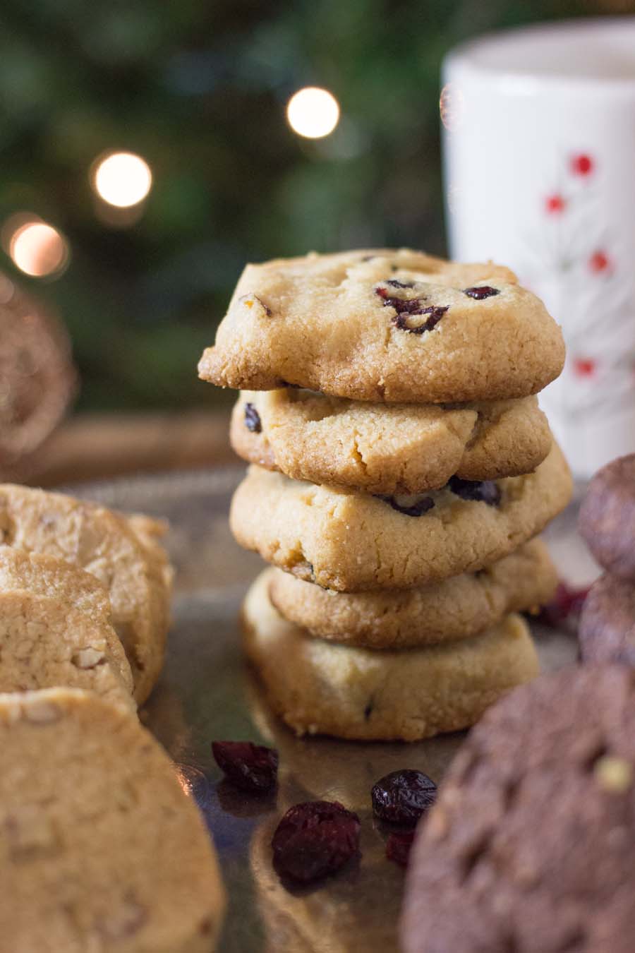 Cranberry-Orange Almond Flour Shortbread Cookies