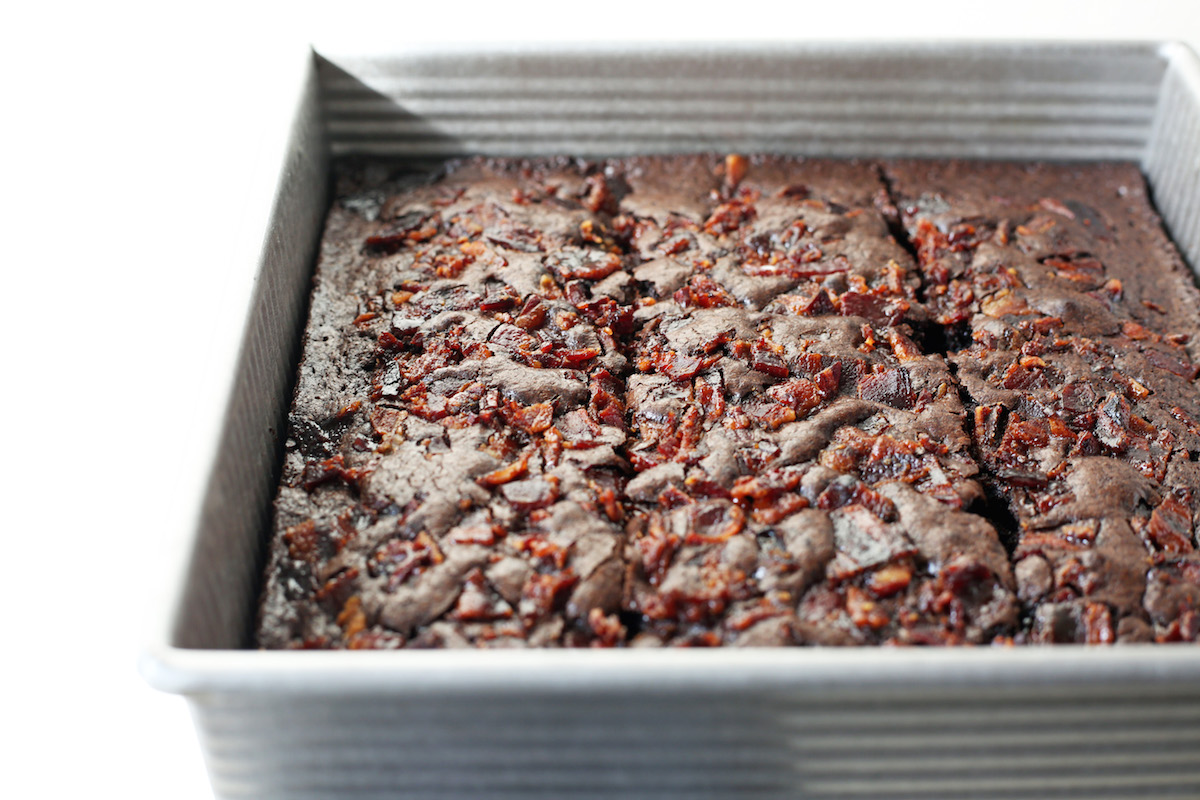 Bacon brownies via @kingarthurflour