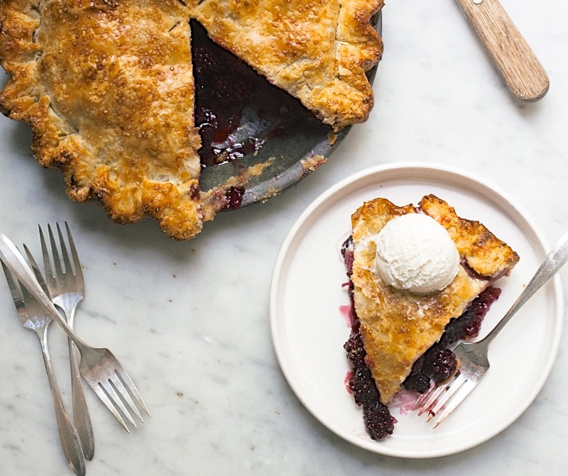 Gingery Blackberry Pie via @kingarthurflour