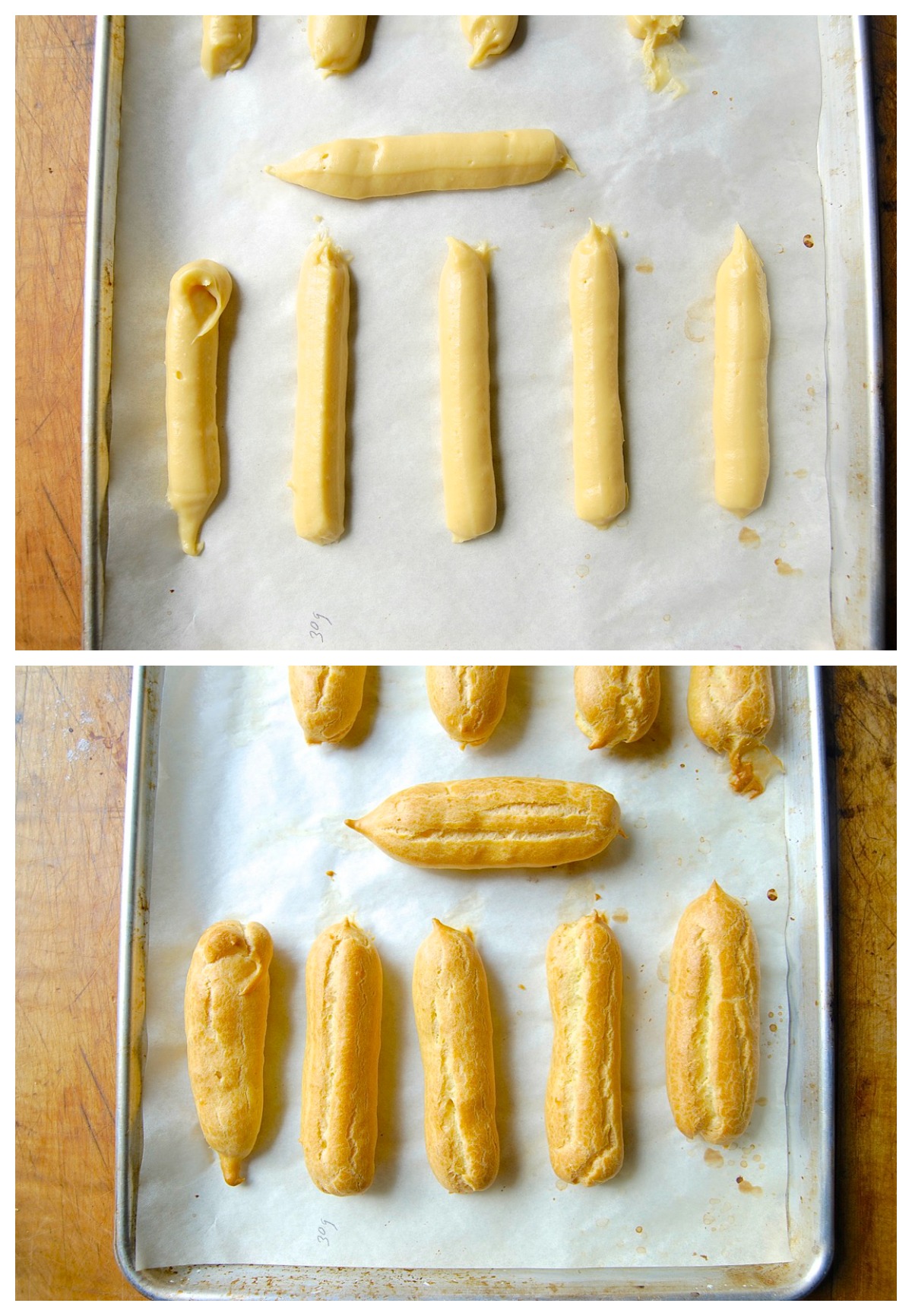 Dark Chocolate Eclairs Bakealong via @kingarthurflour