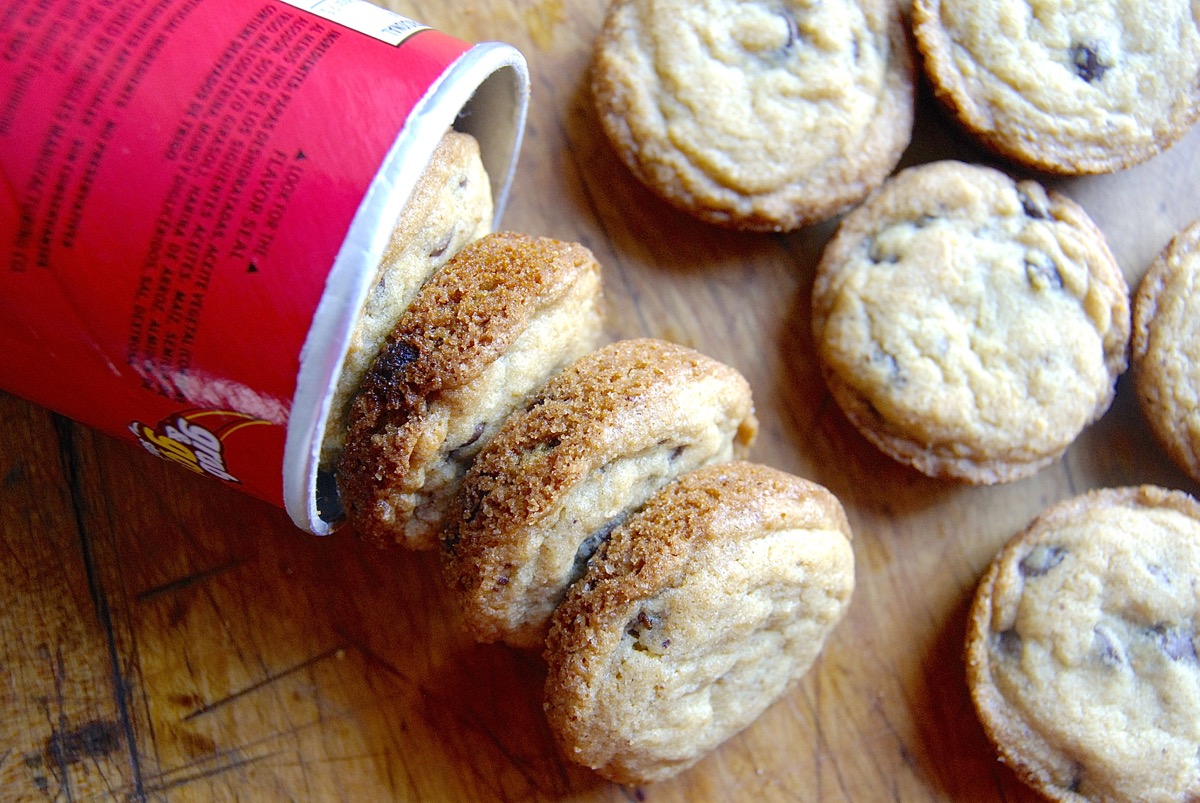 Muffin Pan Chocolate Chip Cookies via @kingarthurflour