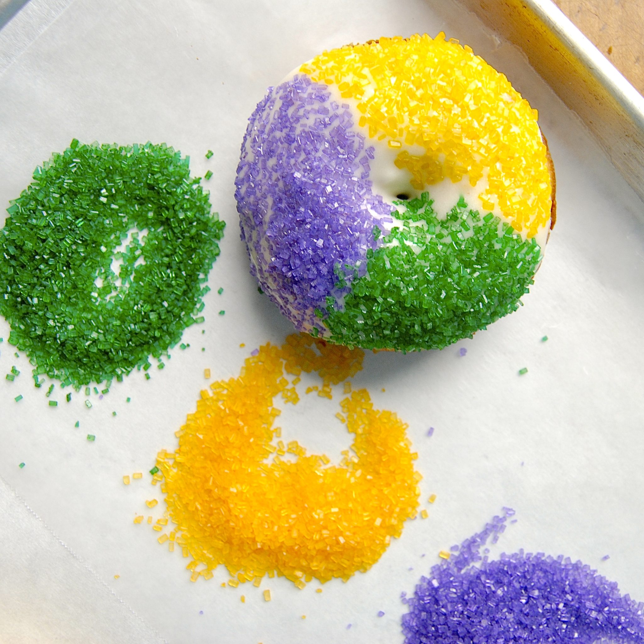King Cake Doughnuts via @kingarthurflour