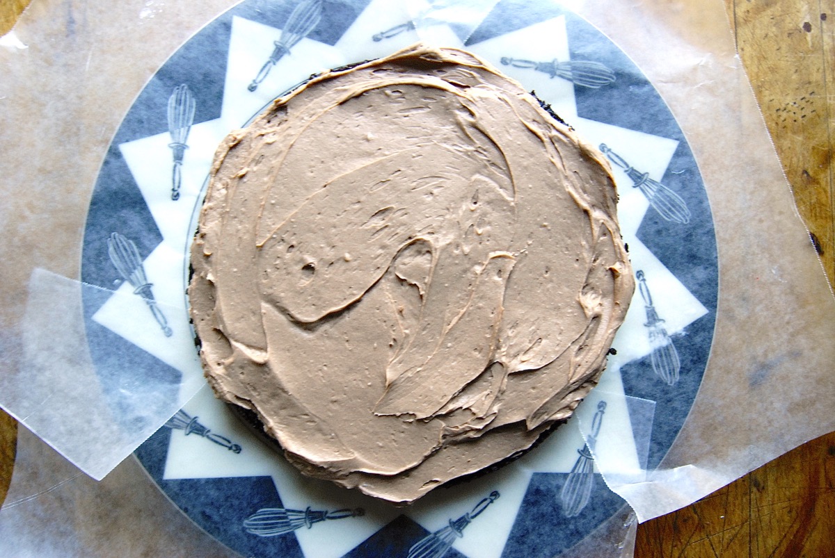 Chocolate Mousse Cake with Raspberries Bakealong via @kingarthurflour