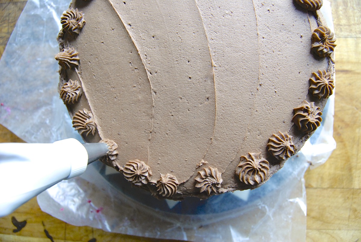 Chocolate Mousse Cake with Raspberries Bakealong via @kingarthurflour