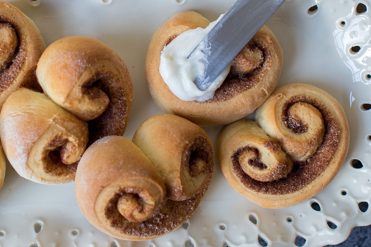 Making cinnamon rolls at home via @kingarthurflour