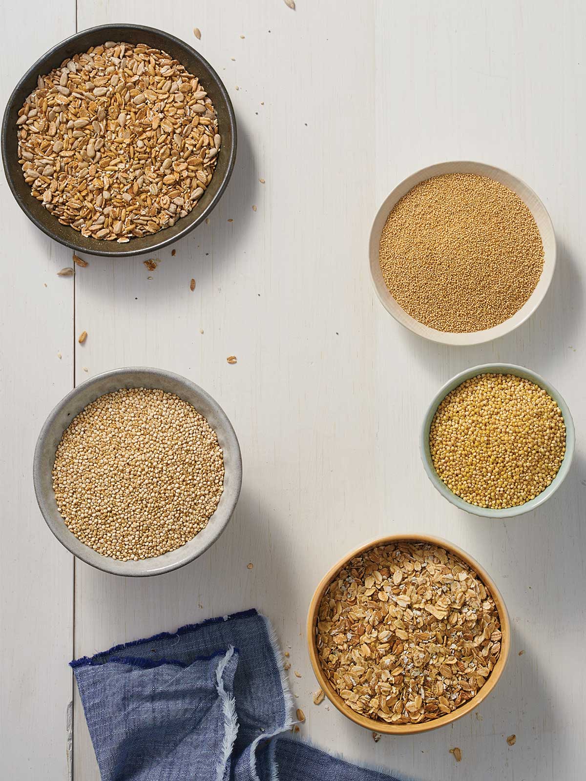 Bowls with different grains from Harvest Grains Blend