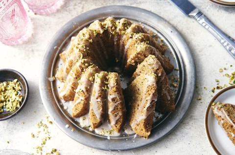 Cardamom Bundt Cake with Lemon Glaze