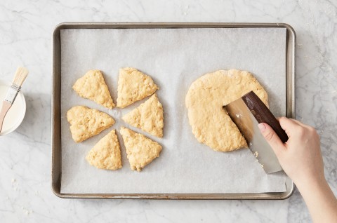 Cutting scone dough into triangles