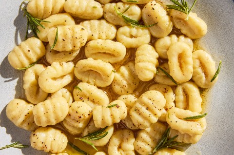 Close up shot of Potato Gnocchi on a plate - select to zoom