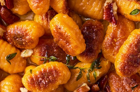 Close-up shot of Sweet Potato Gnocchi - select to zoom