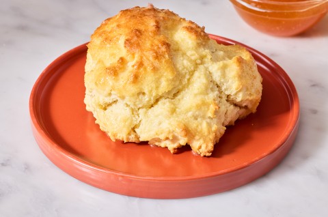 A single Cathead Biscuit on a plate - select to zoom