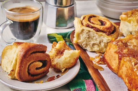 Pineapple Upside-Down Rolls on a plate - select to zoom