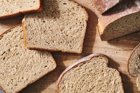 Whole Wheat and Rye Sourdough Bread slices - select to zoom