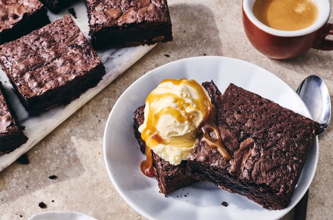 Gluten-Free Brownies a la mode - select to zoom