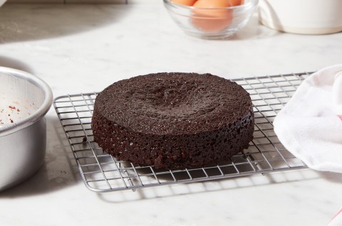 Chocolate cake with a sunken center