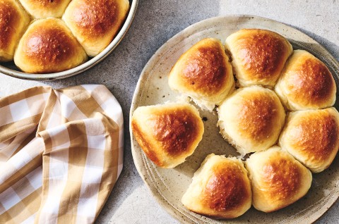 Golden Pull-Apart Butter Buns on a plate - select to zoom