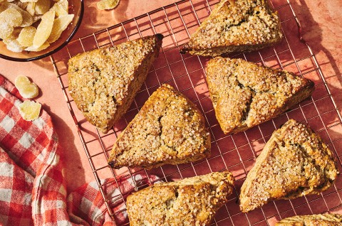 Ginger Scones on a cooling rack