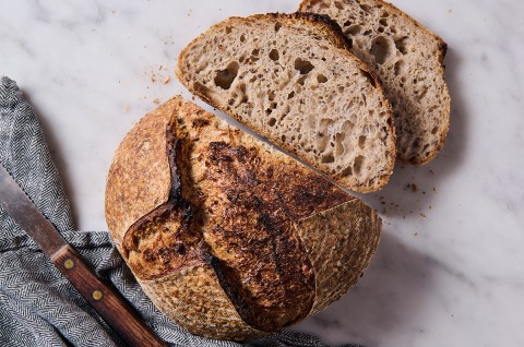 Sliced sourdough bread