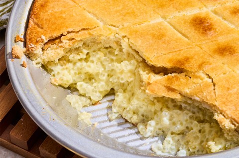 Baked Tapioca Pudding in a pie dish - select to zoom