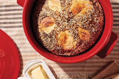 Bread baked in a Dutch oven 