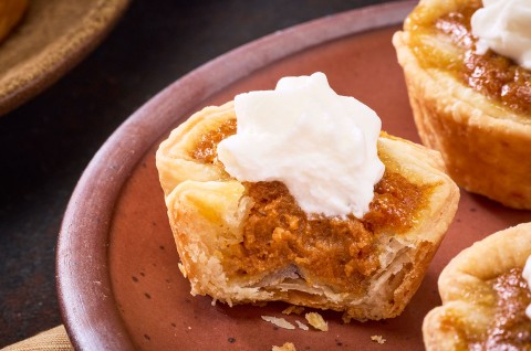 Detailed shot of the inside of a Mini Pumpkin Pie - select to zoom
