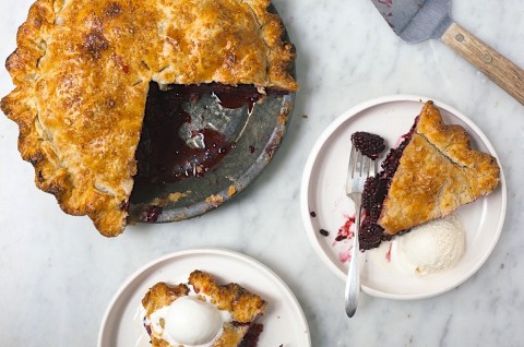 Gingery Blackberry Pie via @kingarthurflour