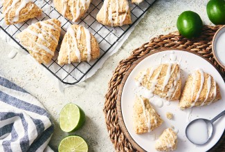 Toasted Coconut and Lime Scones