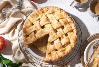 Sausage and Apple Pie in a Cheddar Crust