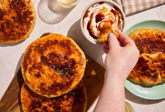 Chili Crisp Cottage Cheese Flatbreads