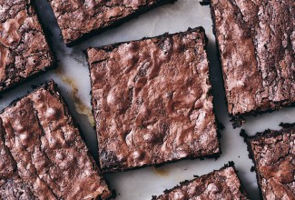 Closeup of brownies