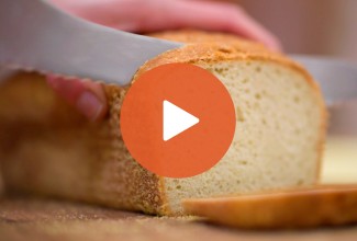 Play Button for Gluten-Free English Muffin Bread Video - select to zoom