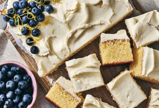Chef Zeb's Hot Milk Cake sliced into pieces