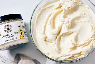 A bowl of Lemon Buttercream Frosting