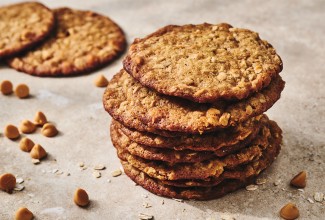 A stack of Miso Oatmeal Scotchies