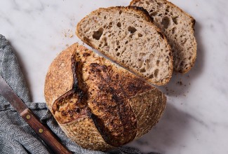 Sliced sourdough bread