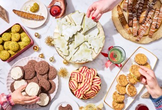 platters of holiday cookies