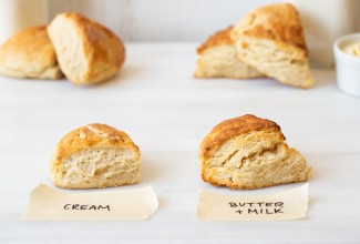 Cream scones vs. butter scones via @kingarthurflour