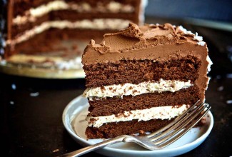 Fudgy Coconut Cream Cake