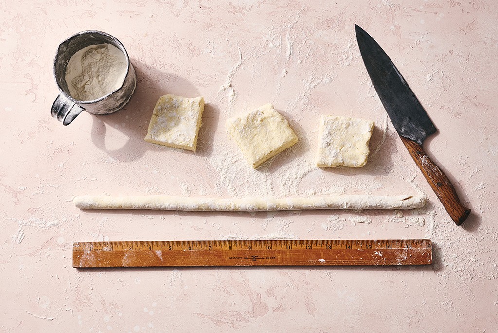 Gnocchi dough rolled out