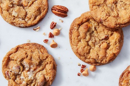 Close up of Salty-Sweet Butter Pecan Cookies