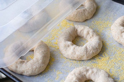 Bagels held cold until ready for boiling.