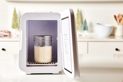 Sourdough home with Mason jar of starter inside