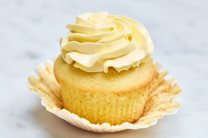 Swirled French Buttercream atop a cupcake