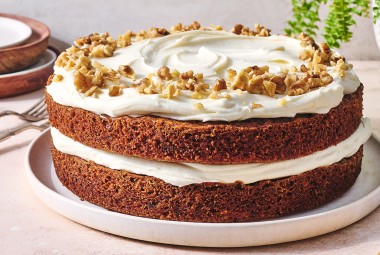 Full Carrot Cake on a plate