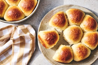 Golden Pull-Apart Butter Buns on a plate