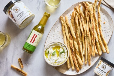 Grissini (Crunchy Italian Breadsticks) on a plate
