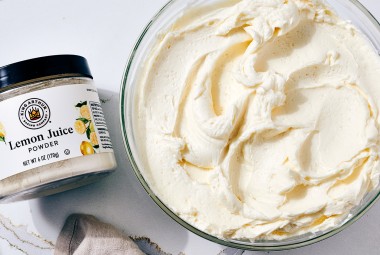 A bowl of Lemon Buttercream Frosting