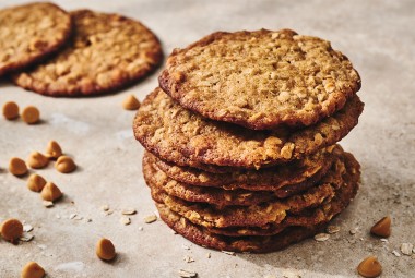 A stack of Miso Oatmeal Scotchies