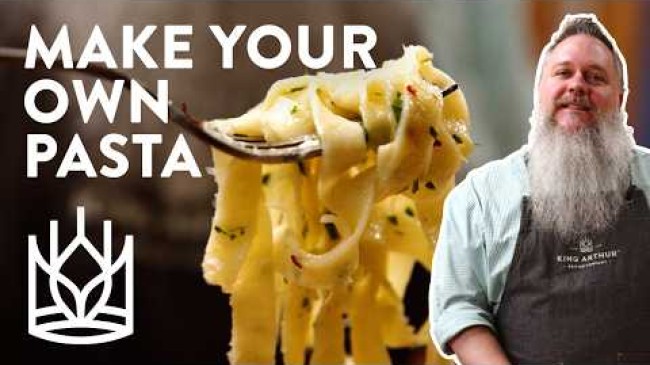Click to open a video entitled Homemade Pasta with Semolina & '00' Pizza Flour
